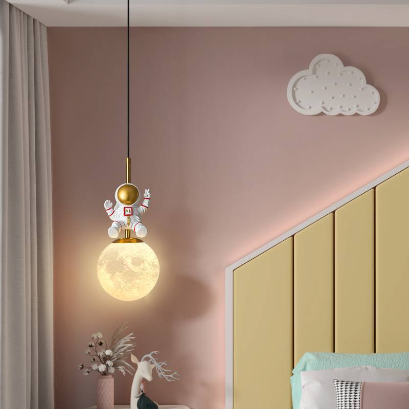 Minimalist Kids Room Bedside Astronaut Chandelier